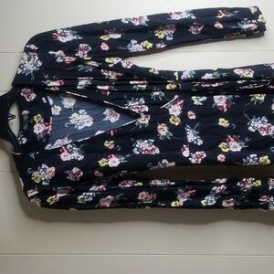 Miss Selfridge Long Sleeve Floral Wrap Dress (2) xsmall